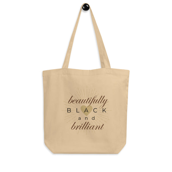Affirmation Eco Tote Bag B-beautifully Black and brilliant