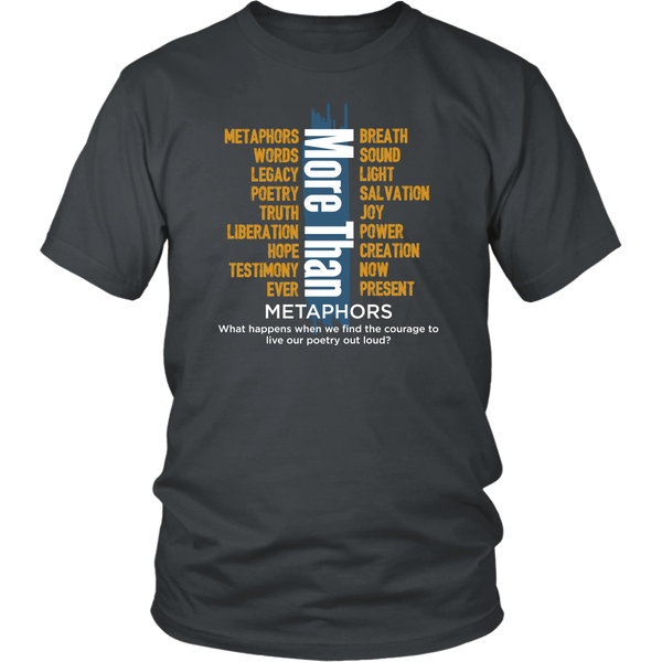 Do you enjoy the "More Than Metaphors" podcast? Well, do we have a treat for you! Enjoy this rib-knit crew neck custom made t-shirt made of 100% cotton while supporting your favorite podcast!